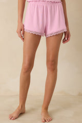 Z Supply Pink Crush Amour Pointelle Lace Trim Shorts