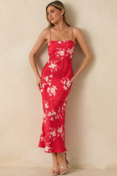 Z Supply Kiss Me Red Alyse Darya Floral Maxi Dress