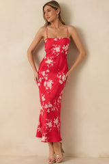Z Supply Kiss Me Red Alyse Darya Floral Maxi Dress