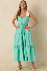 The Felicity Mint Green Cotton Midi Dress