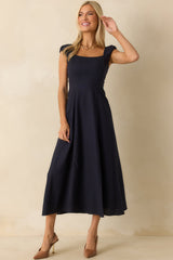 Radiant Reverie Navy Midi Dress