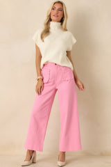 Memories Made Pink Cotton Wide Leg Pants