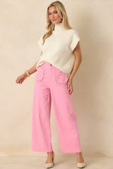 Memories Made Pink Cotton Wide Leg Pants