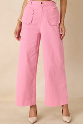 Memories Made Pink Cotton Wide Leg Pants