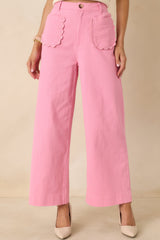 Memories Made Pink Cotton Wide Leg Pants