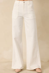 Hazy Days White Wide Leg Jeans