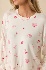 Z Supply Mira Ivory Multi Sweet Things Long Sleeve Top