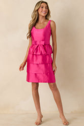 Prosperina Aveline Hot Pink Bow Mini Dress