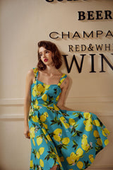 Lemon Print Swing Dress