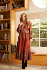 Goldie Hour V-Neck Midi Dress