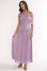 Amretha Asymmetric Neckline Maxi Dress Amethyst