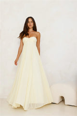 Secluded Grove Strapless Maxi Dress Yellow