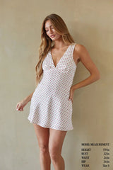 Annie Polka Dot Satin Mini Dress