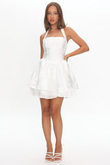 Lusting Halter A-Line Mini Dress White