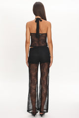 Sugarberry Lace Halter Top Black