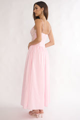 She's A Lady Lace Bodice Maxi Dress Pink