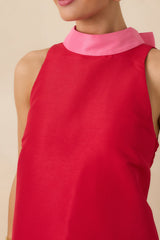Love You Mean It Red & Pink Bow Back Sleeveless Mini Dress