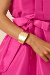 She's Glowing Gold Hammered Cuff Bracelet