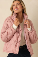 Wrapped Up In You Blush Pink Quilted Puffer Jacket