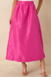 Worth the Chase Fuchsia Pink Structured Maxi Skirt