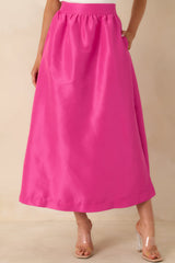 Worth the Chase Fuchsia Pink Structured Maxi Skirt