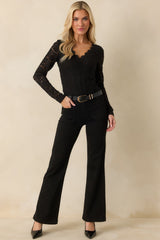 Z Supply Nightfall Black Stretch Lace Bodysuit