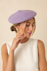 Bonjour Beautiful Lavender Wool Beret