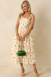 Tell Me Everything Ivory Multi Floral Print Cotton Midi Dress