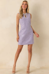 Pretty In A Pinch Lavender Sequined Keyhole Sleeveless Mini Dress