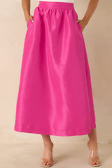 Worth the Chase Fuchsia Pink Structured Maxi Skirt