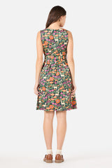 Llama V Neck Sleeveless Dress