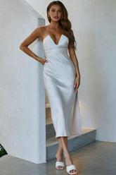 Ma Jolie Strapless Midi Dress Champagne