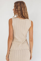 Kimora Sleeveless Knit Top Sand
