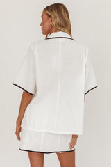 Caterina Tie-Front Top White