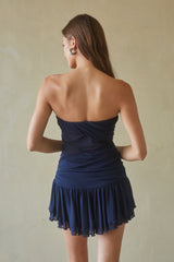 Eilish Ruched Mesh Mini Dress