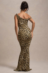 Lita | Leopard Print Twisted Asymmetric Maxi Dress