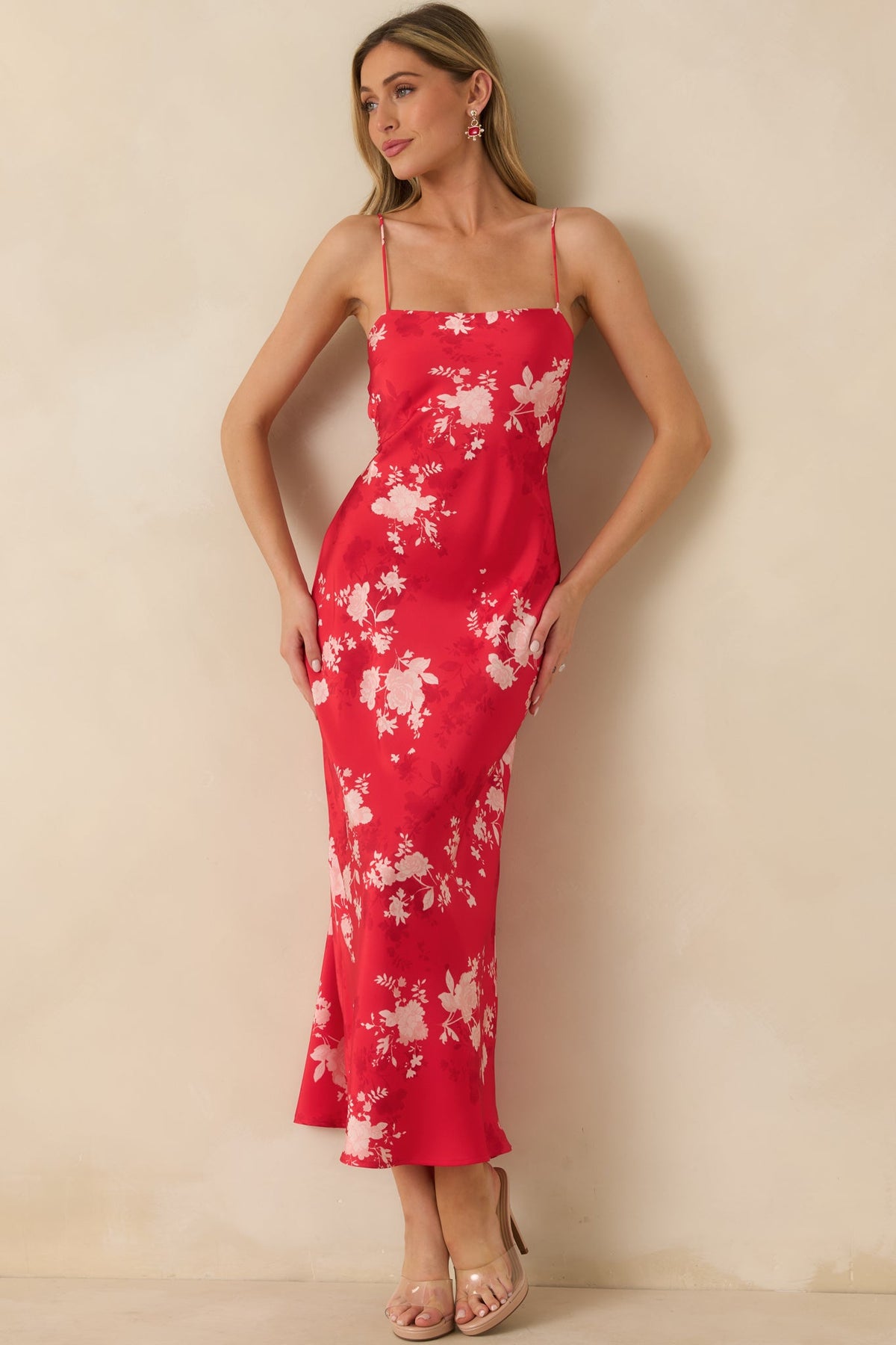 Z Supply Kiss Me Red Alyse Darya Floral Maxi Dress