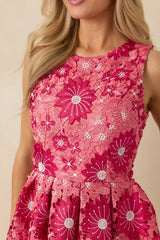 Celebrate Every Day Rose Pink Floral Embroidered Mini Dress