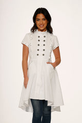 White Battalion Hi-Lo Dress
