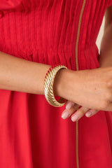 Plot Twist Gold Textured Bangle Bracelet