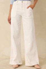 Hazy Days White Wide Leg Jeans