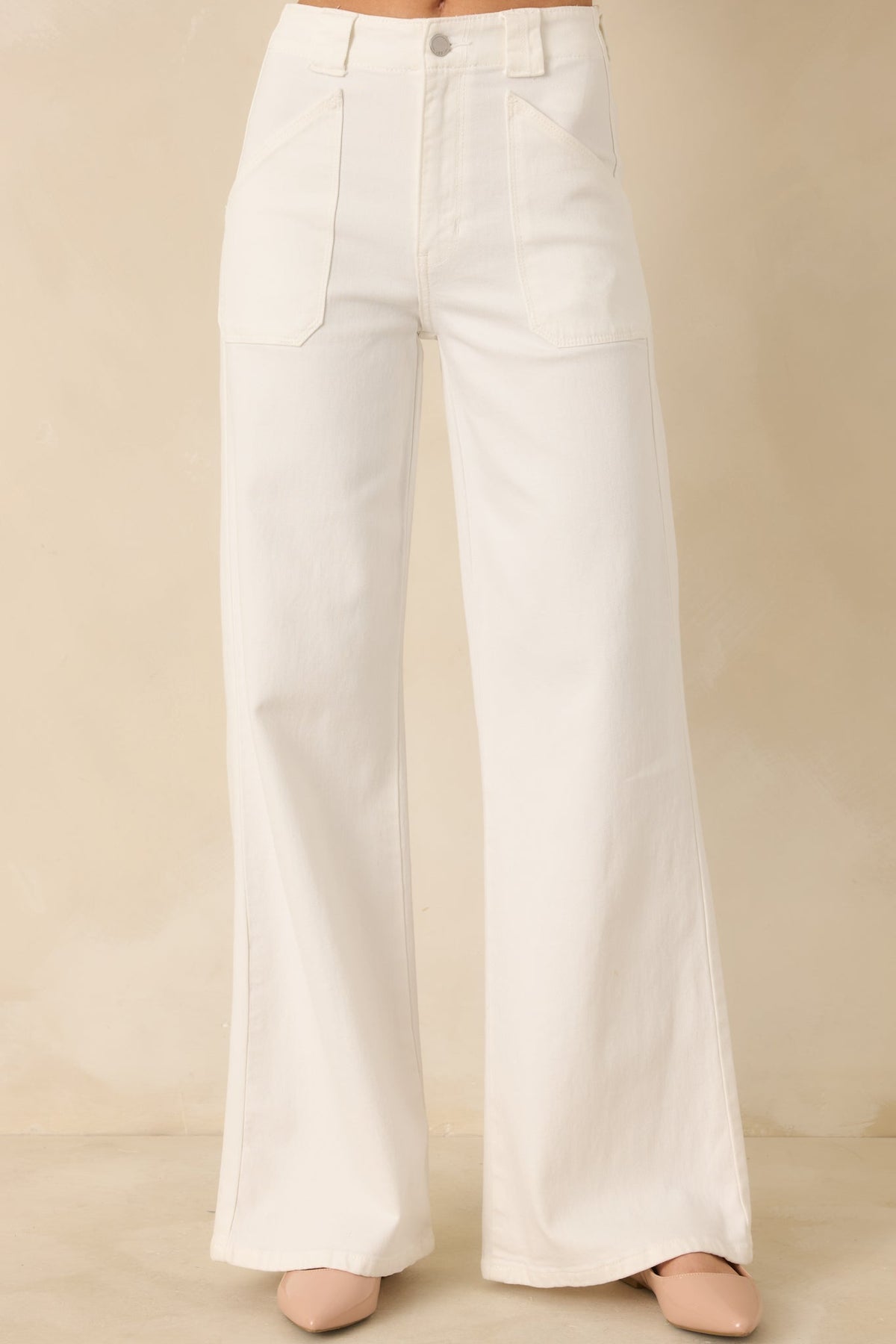 Hazy Days White Wide Leg Jeans