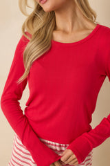 Z Supply Kiss Me Red Felt Cute Rib Top