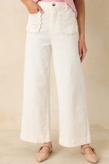 Memories Made Ivory Cotton Wide Leg Pants