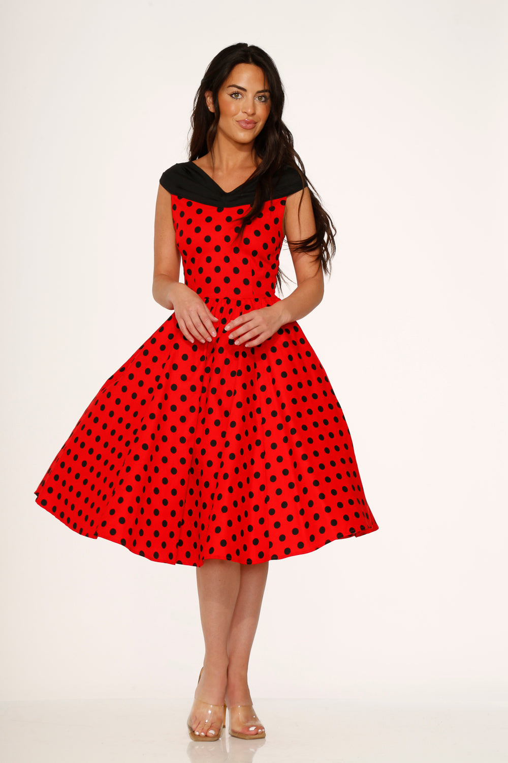 Red & Black Polka Dot Swing Dress – heylulus