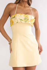 Sunbeam Kiss Foldover Floral Bust Mini Dress Butter