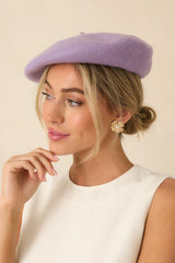 Bonjour Beautiful Lavender Wool Beret