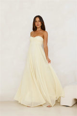 Secluded Grove Strapless Maxi Dress Yellow