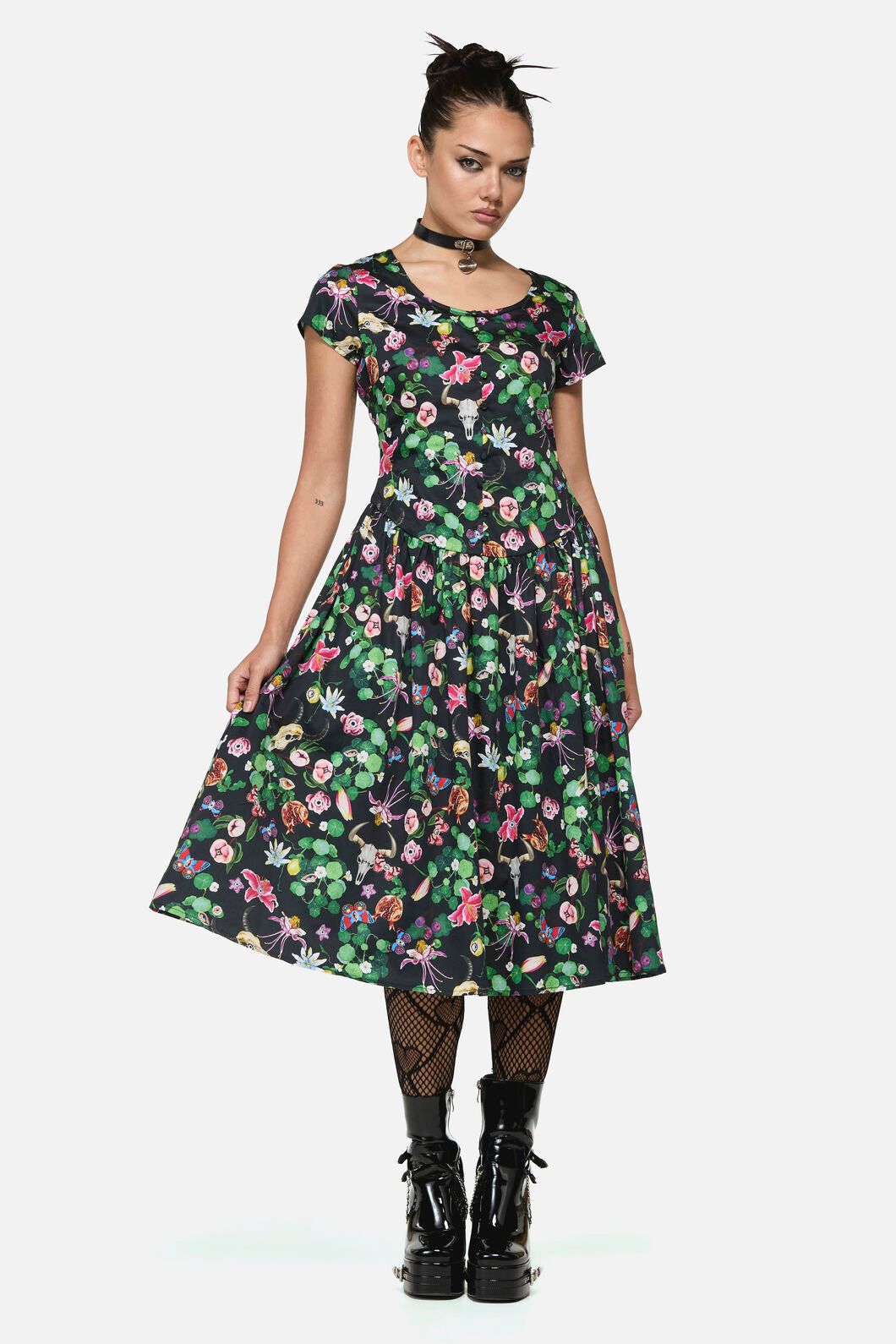 See No Evil Print Midi Dress