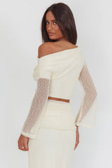 Alivya Asymmetric Shoulder Crop Top Butter